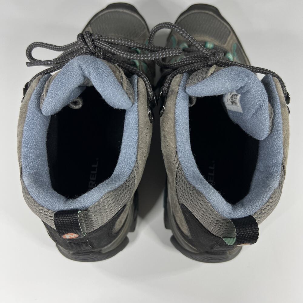 Merrell Moab 3 Mid Waterproof Hiking Boots Brown/Teal Women’s Sz 9 US - Picture 8 of 12